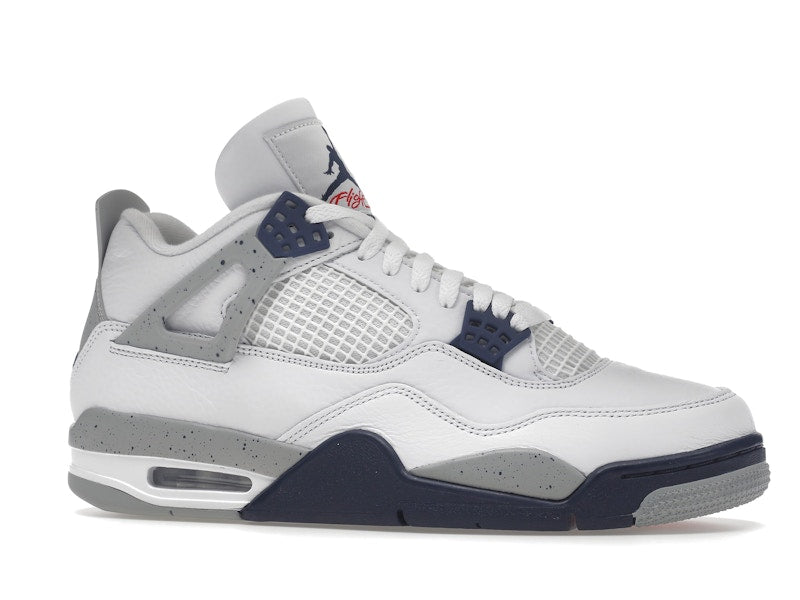 Air Jordan 4 Retro White Midnight Navy, vista a 360 gradi 3 di 36