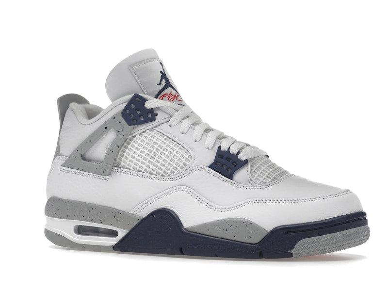 Air Jordan 4 Retro White Midnight Navy, vista a 360 gradi 4 di 36