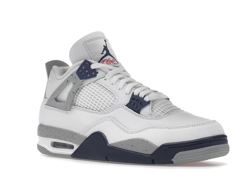 Air Jordan 4 Retro White Midnight Navy, vista a 360 gradi 5 di 36