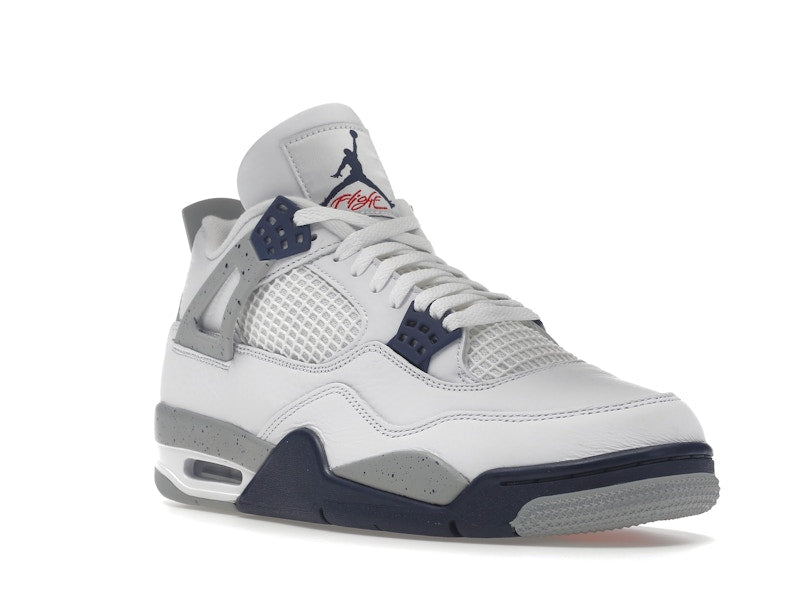 Air Jordan 4 Retro White Midnight Navy, vista a 360 gradi 6 di 36