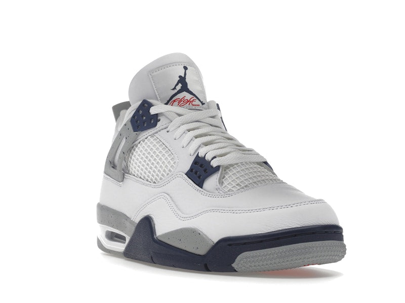 Air Jordan 4 Retro White Midnight Navy, vista a 360 gradi 7 di 36