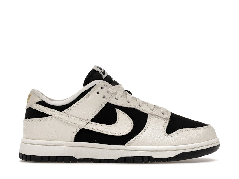 Nike Dunk Low Embossed Black Sail Womens - Black/Sail/Metallic Gold/Sail - IF3944-001 - 01