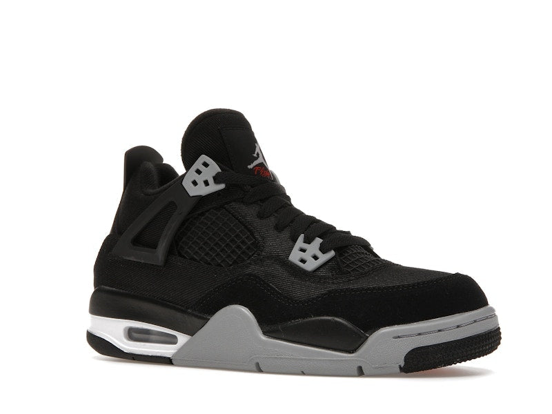 Jordan 4 Retro Black Canvas (GS), vista a 360 gradi 4 di 36