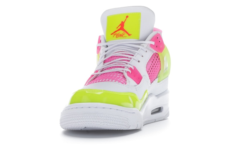 Air Jordan 4 Retro White Lemon Pink (GS) - White/Lemon Venom-Pink Blast - CV7808-100 - 12