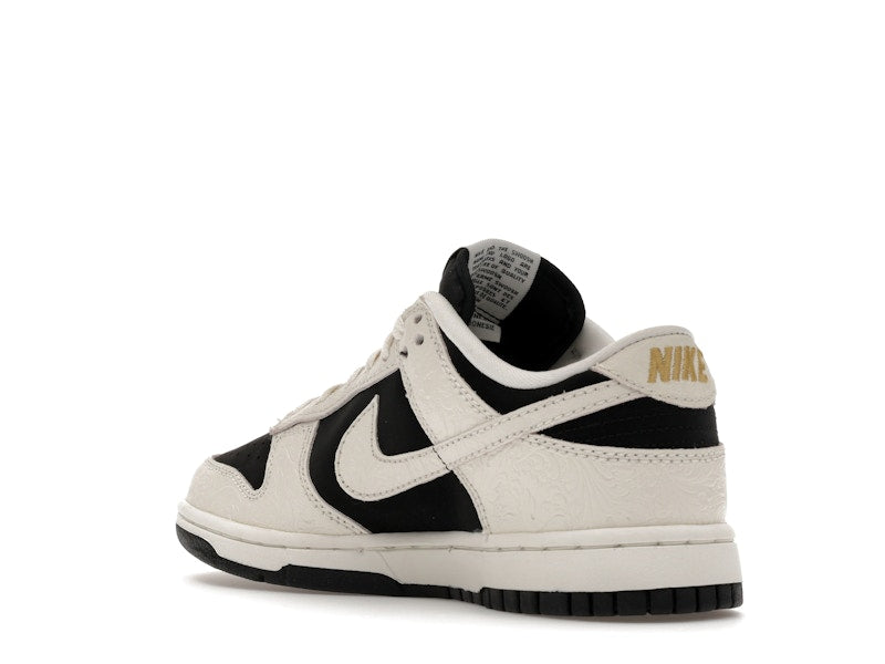 Nike Dunk Low Embossed Black Sail Womens - Black/Sail/Metallic Gold/Sail - IF3944-001 - 24
