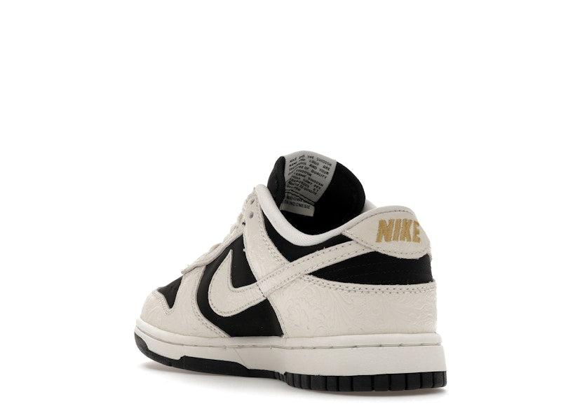 Nike Dunk Low Embossed Black Sail Womens - Black/Sail/Metallic Gold/Sail - IF3944-001 - 25